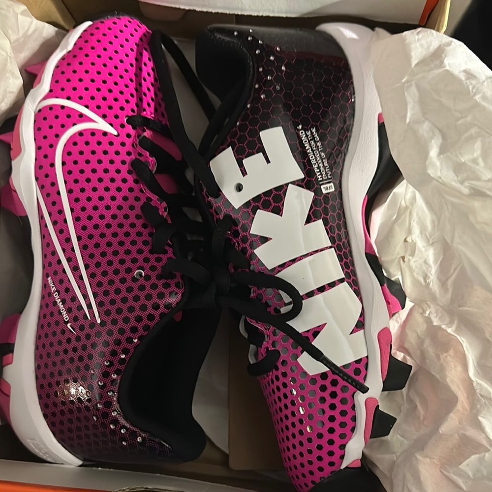 Nike Pink and Black Athletic Shoes with Breathable Mesh